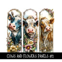 Cows and Flowers panels UV DTF Decal sheets 4 Designs to choose from