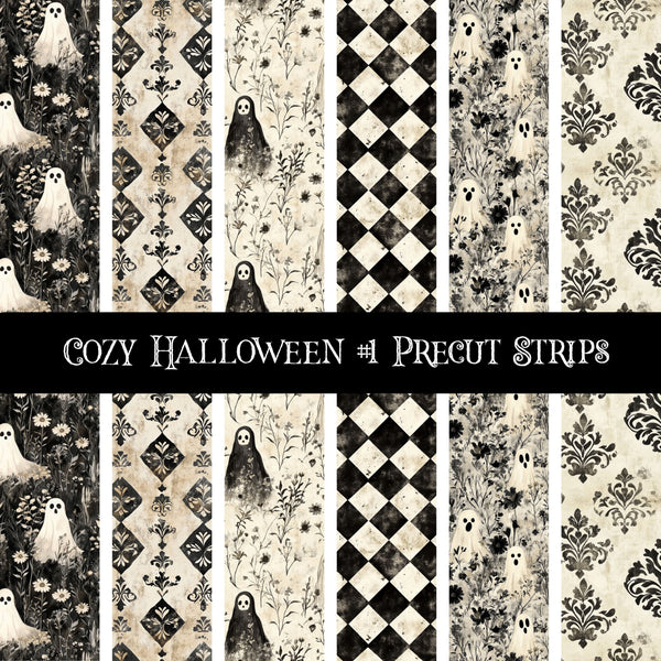 Cozy Halloween precut strips 12x12 vinyl sheet 3 Designs