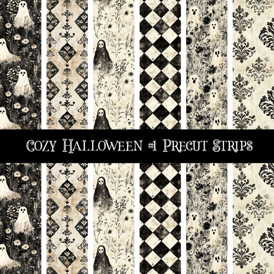 Cozy Halloween precut strips 12x12 vinyl sheet 3 Designs