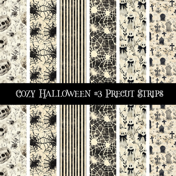 Cozy Halloween precut strips 12x12 vinyl sheet 3 Designs