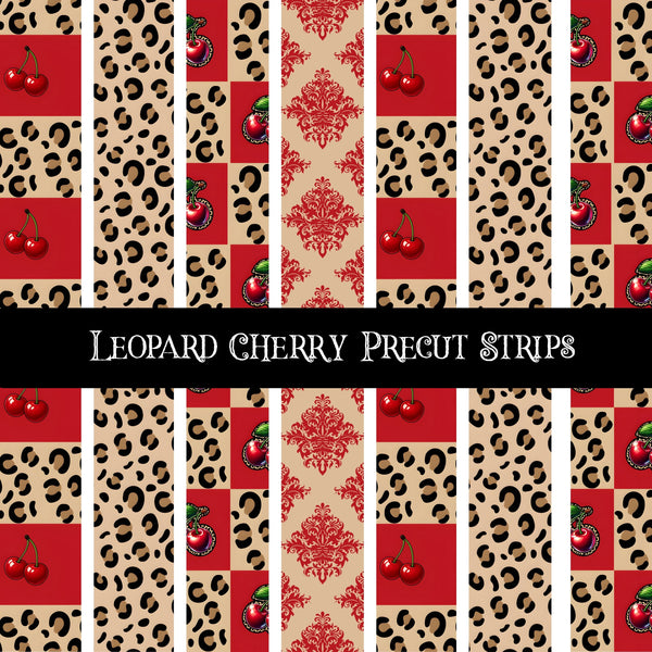 Leopard Cherry precut strips 12x12 vinyl sheet