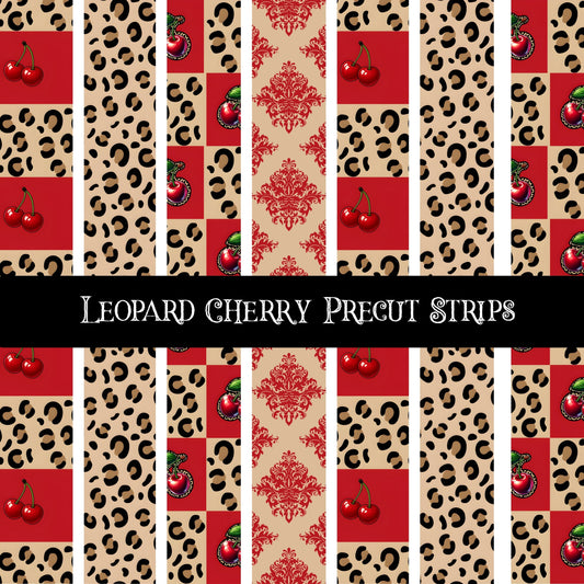 Leopard Cherry precut strips 12x12 vinyl sheet