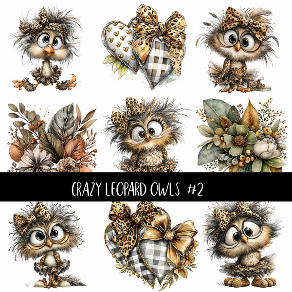 Crazy Leopard Owls UV Decal sheets 3 to choose from