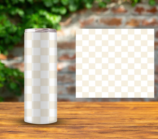 Checker - UV DTF Tumbler wrap - 15 color options