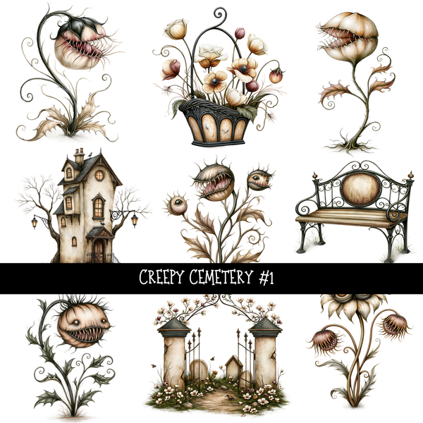 Creepy Cemetery - UV DTF Decal sheets