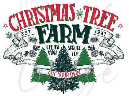 Christmas Tree Farm - Adhesive Vinyl Wrap and 12x12 Sheet