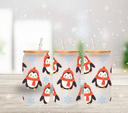 Cute penguins - UV DTF 16oz Libbey wrap
