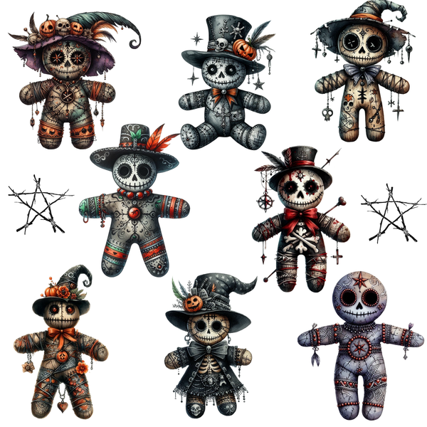 Halloween Voodoo Dolls - UV DTF Decal sheet