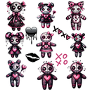 Pink Valentines Voodoo Dolls - UV DTF Decal sheets