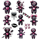 Pink Valentines Voodoo Dolls - UV DTF Decal sheets