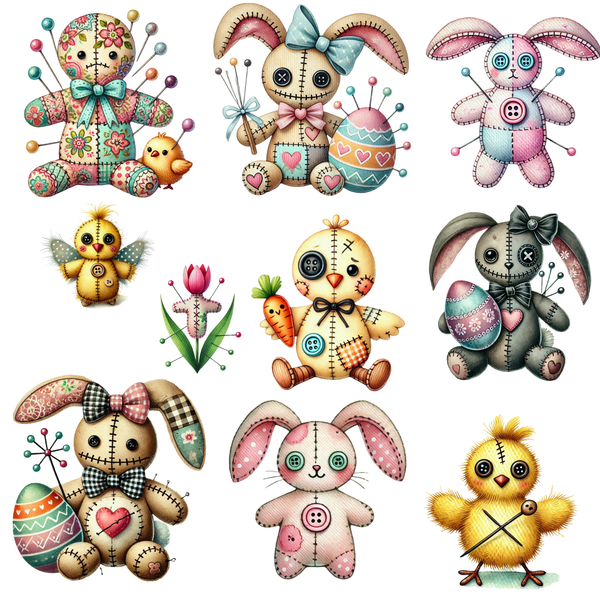 Easter Voodoo Dolls - UV DTF Decal sheet