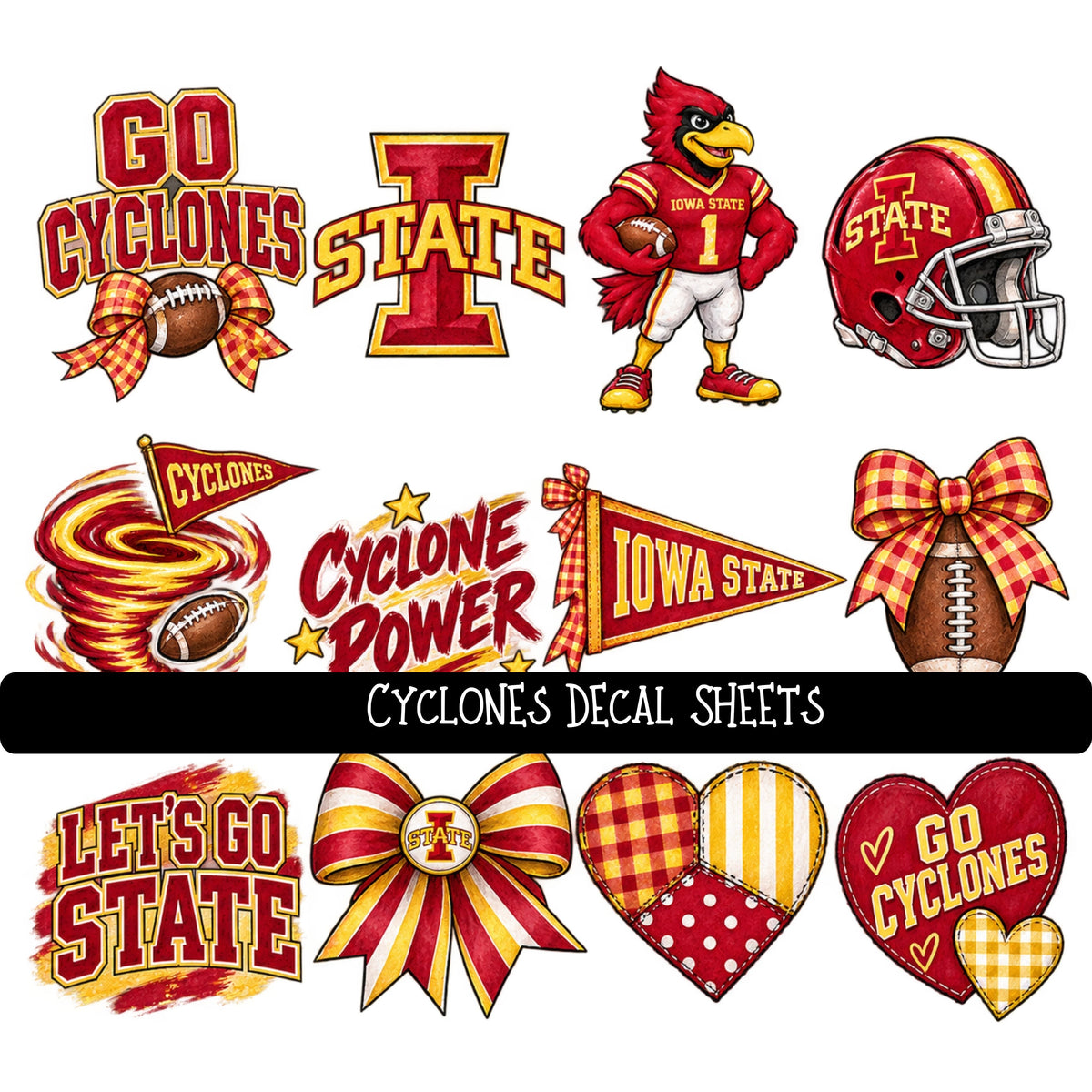 Cyclones UV DTF Decal sheet