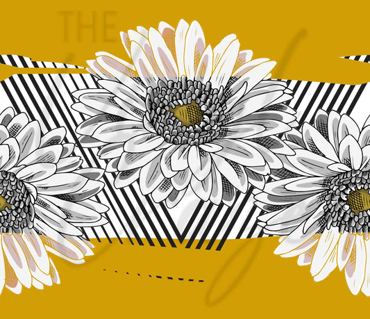 Daisies With Yellow Background - Adhesive Vinyl Wrap