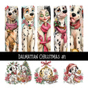 Dalmatian Christmas Torn Pages UV DTF Decal sheets 5 Designs available