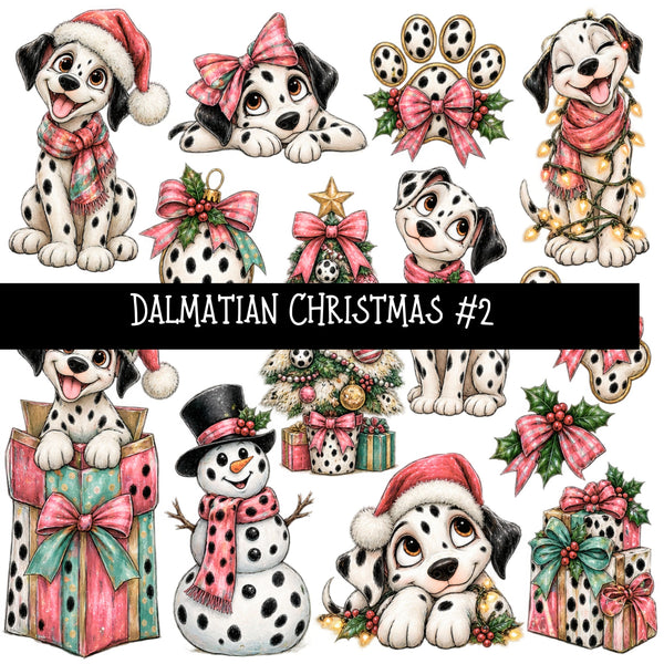 Dalmatian Christmas Torn Pages UV DTF Decal sheets 5 Designs available