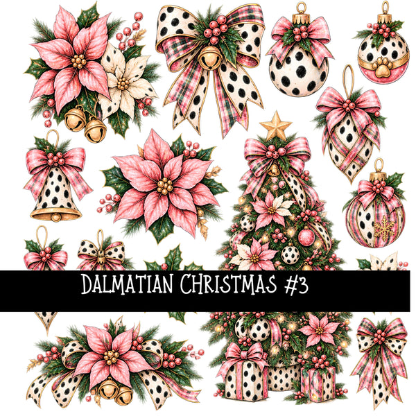 Dalmatian Christmas Torn Pages UV DTF Decal sheets 5 Designs available