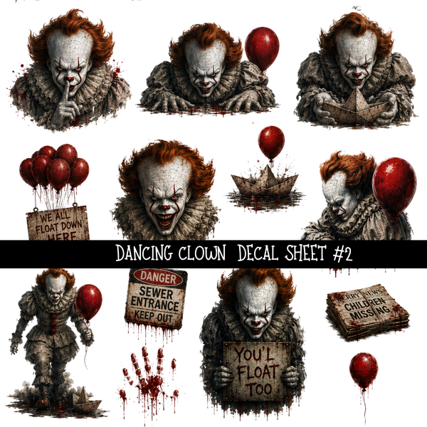 Dancing Clown- Uvdtf Decal Sheets