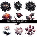 Dark Florals- UV DTF Decal sheets
