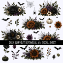Dark Harvest Botanical - UV DTF Decal sheet 2 varriant