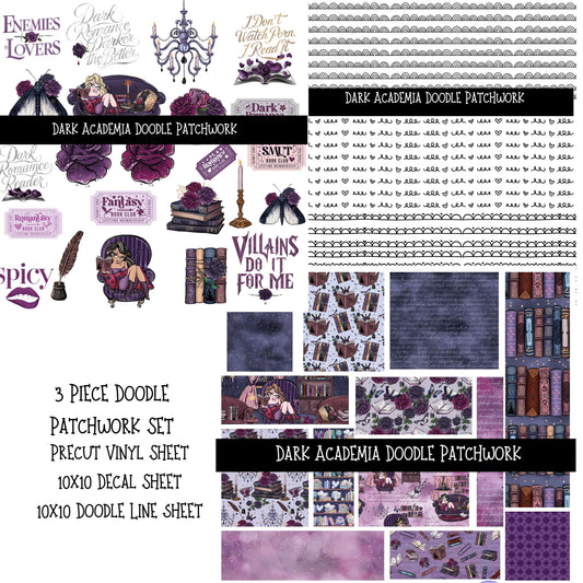 Dark Academia Doodle Patchwork Set