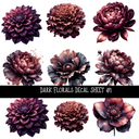 Dark Florals- UV DTF Decal sheets