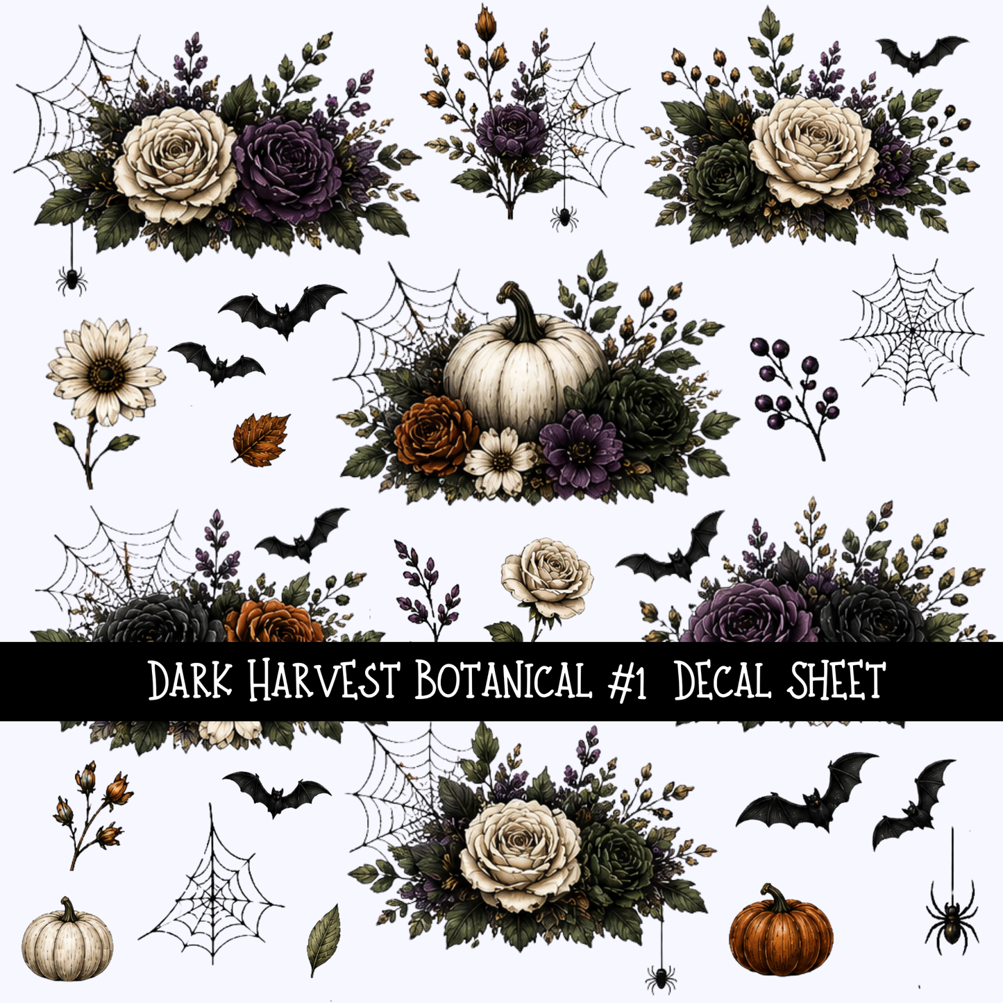 Dark Harvest Botanical - UV DTF Decal sheet 2 varriant