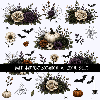 Dark Harvest Botanical - UV DTF Decal sheet 2 varriant
