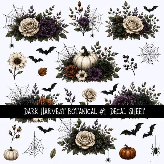 Dark Harvest Botanical - UV DTF Decal sheet 2 varriant