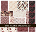 Dark Romance Doodle Patchwork Set