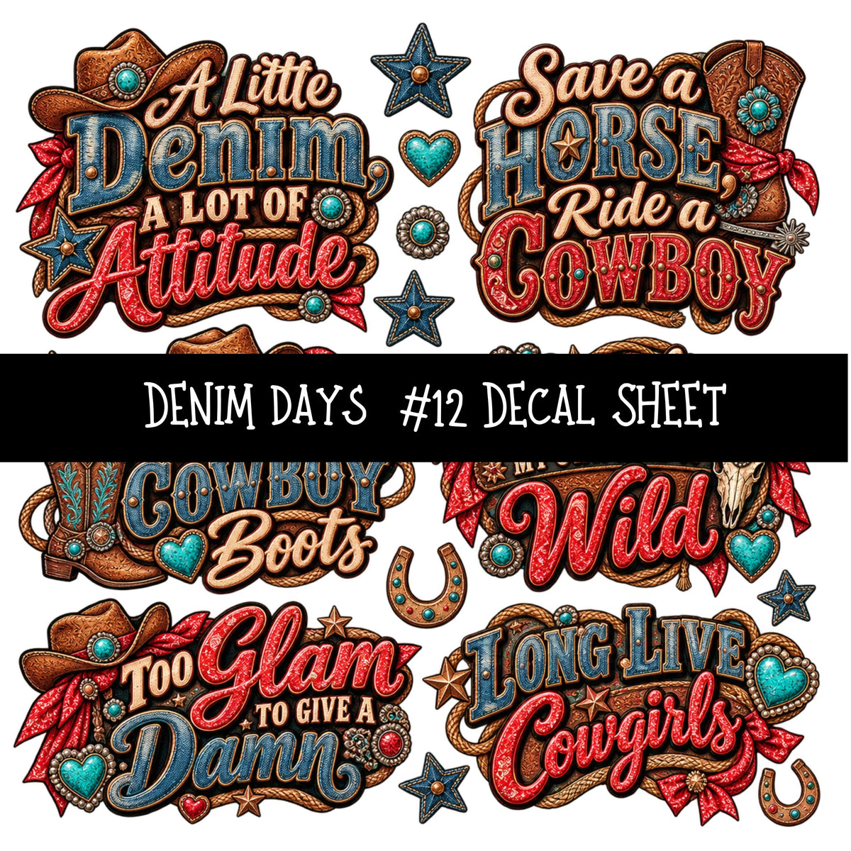 Denim Days UV DTF Decal sheets 15 Designs available