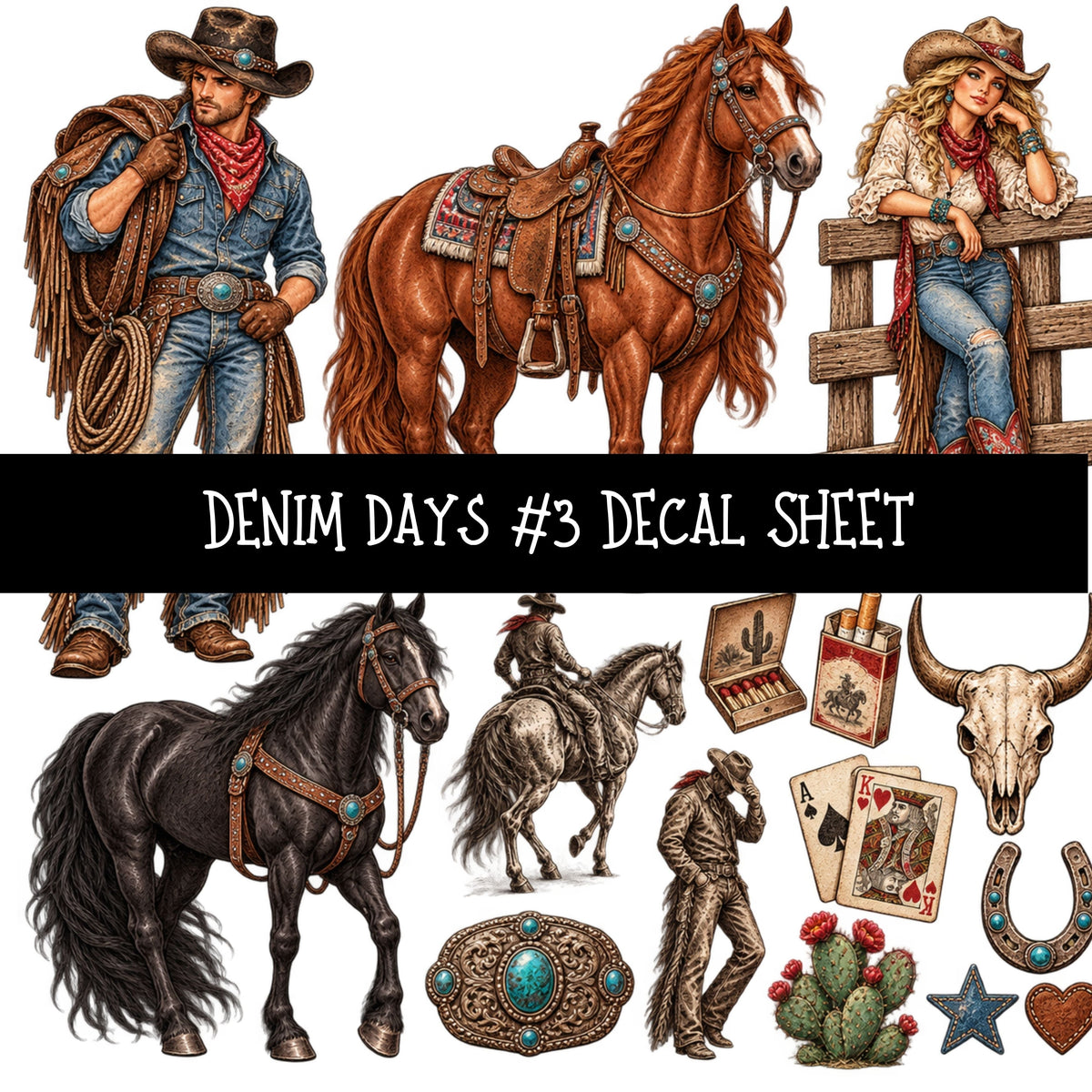 Denim Days UV DTF Decal sheets 15 Designs available