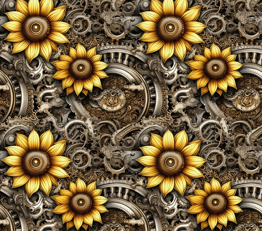 Steampunk Sunflowers - Adhesive Vinyl Wraps and 12x12 Sheets