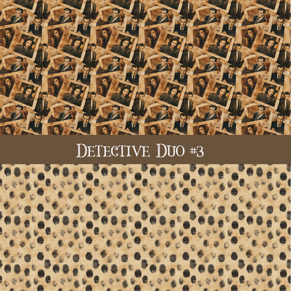 Detective Duo precut vinyl sheet- 2 coordinating patterns on one sheet (4 Variants)