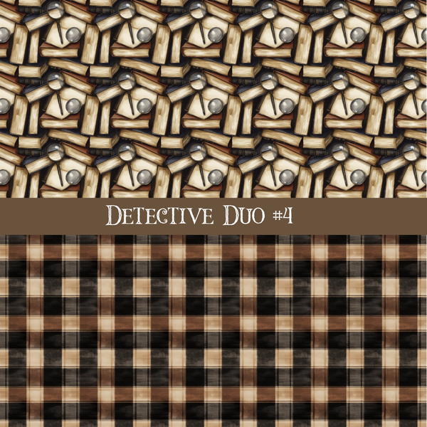 Detective Duo precut vinyl sheet- 2 coordinating patterns on one sheet (4 Variants)
