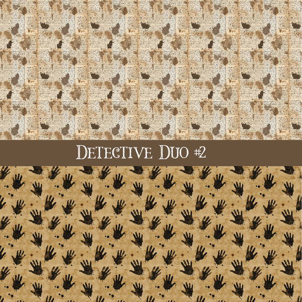 Detective Duo precut vinyl sheet- 2 coordinating patterns on one sheet (4 Variants)