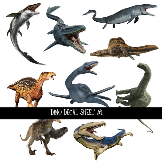 Dino - Uvdtf Decal Sheets ( 4 options)