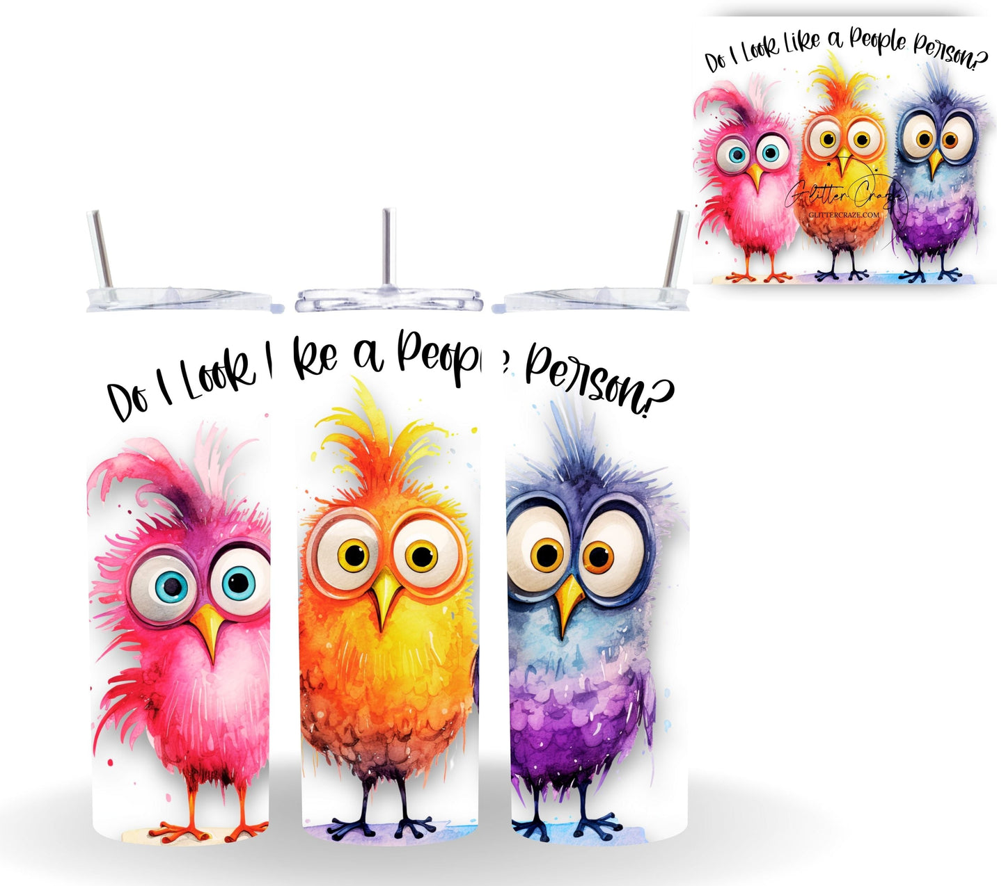 Crazy Birds - Adhesive Vinyl Wrap - 18 Designs