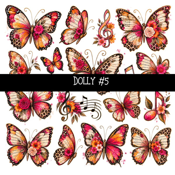 Dolly Torn Pages UV DTF Decal sheets 4 Designs available