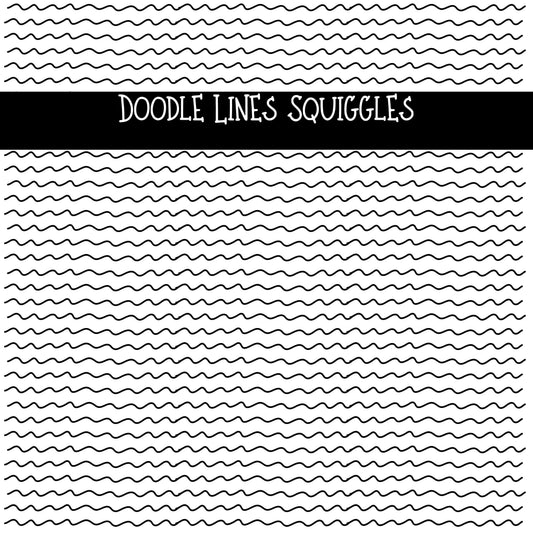 Doodle Lines Squiggles UV DTF Decal sheet