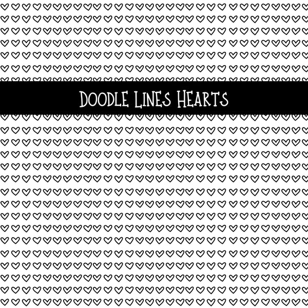 Doodle Lines Hearts UV DTF Decal sheet