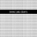 Doodle Lines Hearts UV DTF Decal sheet
