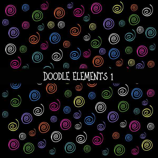 Doodle Elements UV DTF Decal sheets 11 Design Options