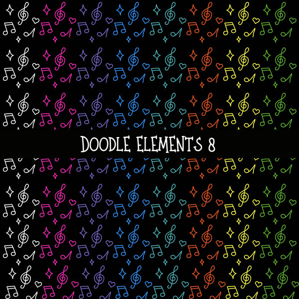 Doodle Elements UV DTF Decal sheets 11 Design Options