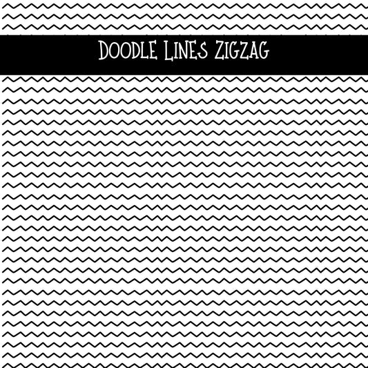 Doodle Lines Zigzag UV DTF Decal sheet