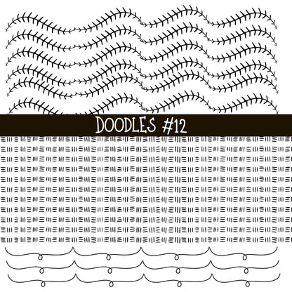 Doodles Collection UV Decal sheets 12 designs 2 colors