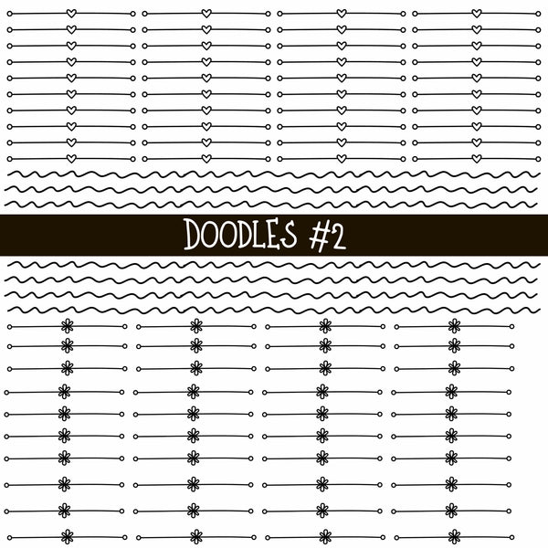 Doodles Collection UV Decal sheets 12 designs 2 colors