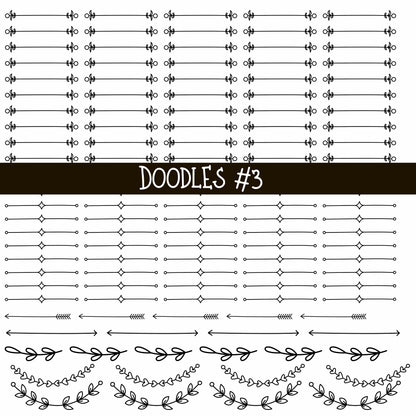 Doodles Collection UV Decal sheets 12 designs 2 colors