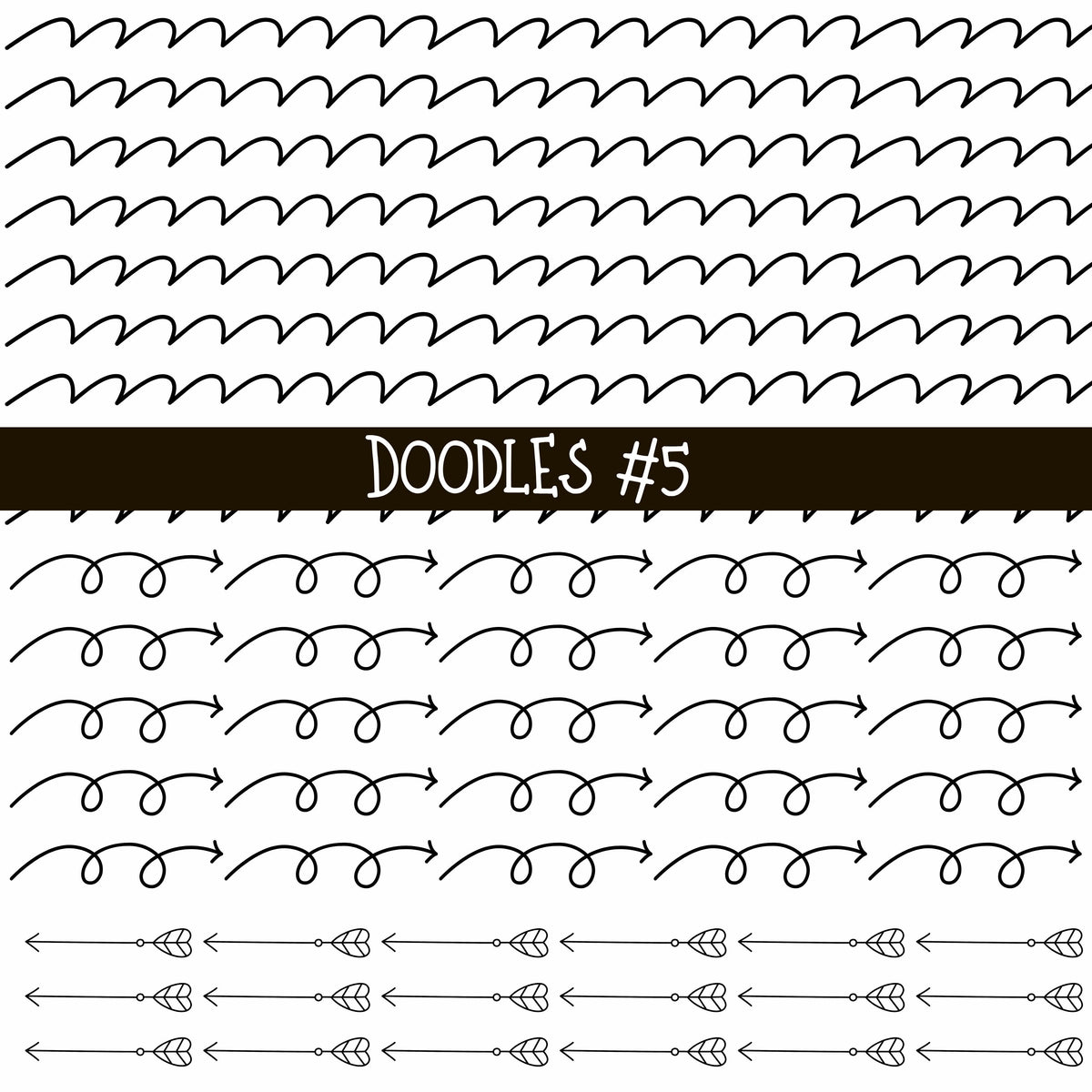 Doodles Collection UV Decal sheets 12 designs 2 colors