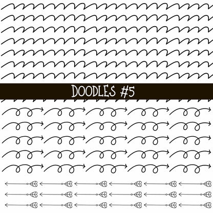 Doodles Collection UV Decal sheets 12 designs 2 colors