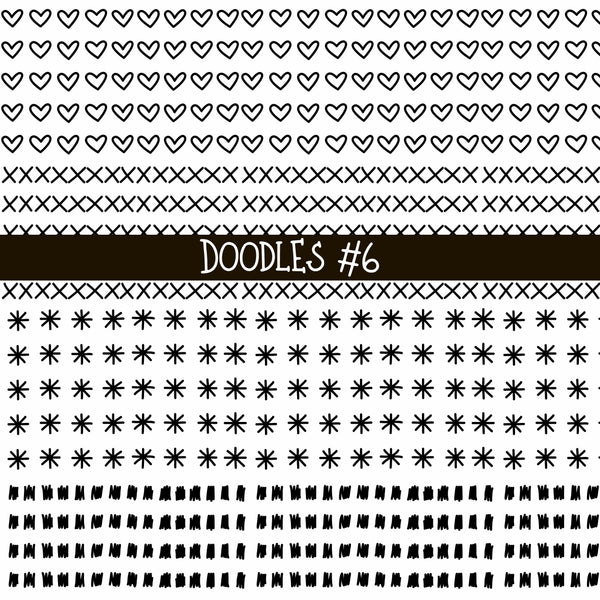 Doodles Collection UV Decal sheets 12 designs 2 colors